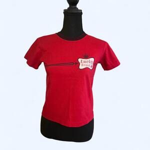 Lucky Brand Vintage 2000s red tee with Lucky Brand Clover Graphic Size Small